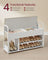 Shoe Rack - Wood - Rustic Brown - Storage Bench with Inner Compartment and PU Pockets