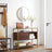 Sideboard - Glass - Chocolate Brown - Sliding Door and Open Shelf