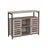 Standing Cabinet - Wood - Greige and Black - Multi-functional Storage with Louvred Doors