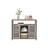 Standing Cabinet - Wood - Greige and Black - Multi-functional Storage with Louvred Doors