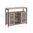 Standing Cabinet - Wood - Greige and Black - Multi-functional Storage with Louvred Doors