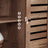 Floor Standing Cabinet - Wood - Greige and Black - Cupboard with Shelves and Louvred Doors