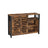 Storage Cabinet - Engineered Wood - Rustic Brown and Black