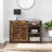 Storage Cabinet - Engineered Wood - Rustic Brown and Black