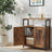 Storage Cabinet - Steel - Rustic Brown and Black - Enhanced Safety Features