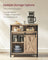 Kitchen Cupboard - Engineered Wood - Rustic Brown and Black - Sliding Barn Door with Adjustable Shelf