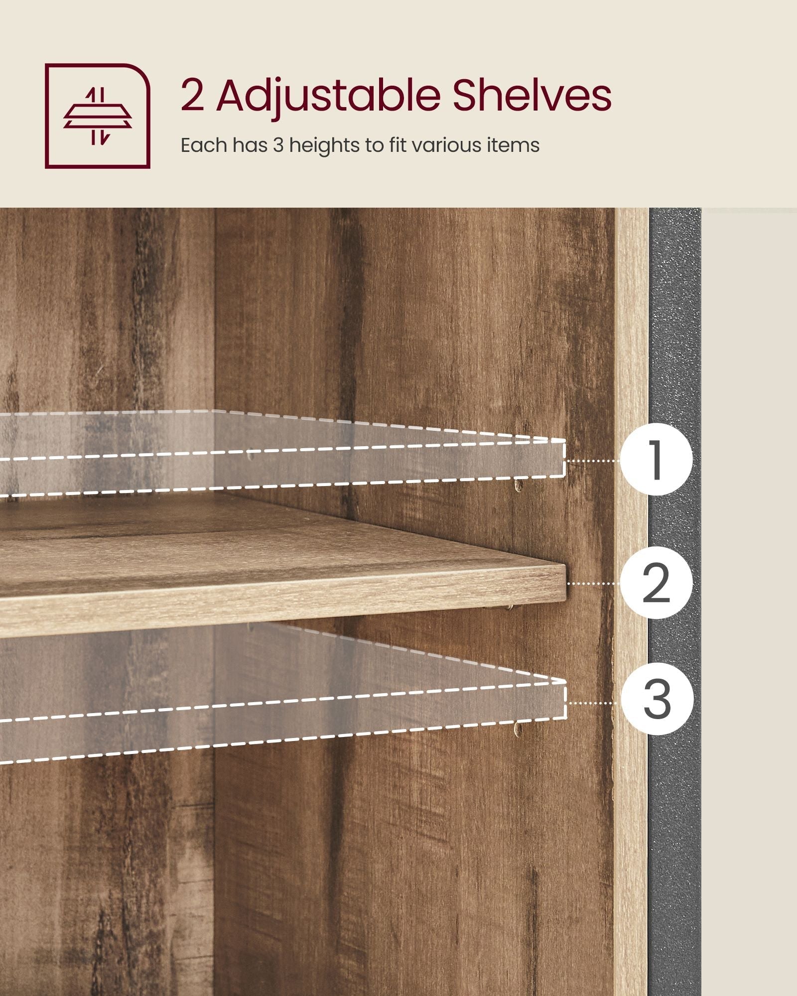 Kitchen Cupboard - Engineered Wood - Rustic Brown and Black - Sliding Barn Door with Adjustable Shelf