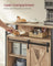 Kitchen Cupboard - Engineered Wood - Rustic Brown and Black - Sliding Barn Door with Adjustable Shelf