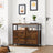 Floor Cabinet - Steel Frame - Rustic Brown and Black