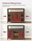 Industrial Dining Sideboard - Wood - Rustic Brown and Black - Adjustable Shelf with Sliding Barn Doors