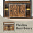 Buffet Cabinet - Wood - Rustic Brown and Black - Sliding Barn Doors and Adjustable Shelves