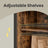 Buffet Cabinet - Wood - Rustic Brown and Black - Sliding Barn Doors and Adjustable Shelves