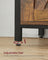 Industrial Dining Sideboard - Wood - Rustic Brown and Black - Adjustable Shelf with Sliding Barn Doors