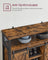 Industrial Dining Sideboard - Wood - Rustic Brown and Black - Adjustable Shelf with Sliding Barn Doors