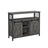 Sliding Barn Door Sideboard - Wood - Stone Grey & Ink Black