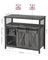 Sliding Barn Door Sideboard - Wood - Stone Grey & Ink Black