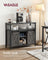 Sliding Barn Door Sideboard - Wood - Stone Grey & Ink Black