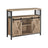 Sideboard - Wood - Rustic Brown and Black - Adjustable Shelf with Sliding Barn Doors