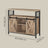 Buffet Cabinet - Wood - Camel Brown and Black - Adjustable Shelves with Sliding Barn Doors