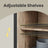 Buffet Cabinet - Wood - Camel Brown and Black - Adjustable Shelves with Sliding Barn Doors