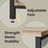 Buffet Cabinet - Wood - Camel Brown and Black - Adjustable Shelves with Sliding Barn Doors