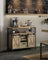 Sideboard - Wood - Turquoise - Adjustable Shelf with Sliding Barn Doors