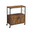 Industrial Kitchen Cupboard - Metal - Rustic Brown and Black - Mobile with Storage Shelves and Hooks