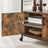 Industrial Kitchen Cupboard - Metal - Rustic Brown and Black - Mobile with Storage Shelves and Hooks