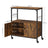 Industrial Kitchen Cupboard - Metal - Rustic Brown and Black - Mobile with Storage Shelves and Hooks