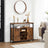 Storage Cabinet - Wood - Rustic Brown and Black - Multi-Functional with Wine Holder