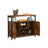 Storage Cabinet - Wood - Rustic Brown and Black - Multi-Functional with Wine Holder