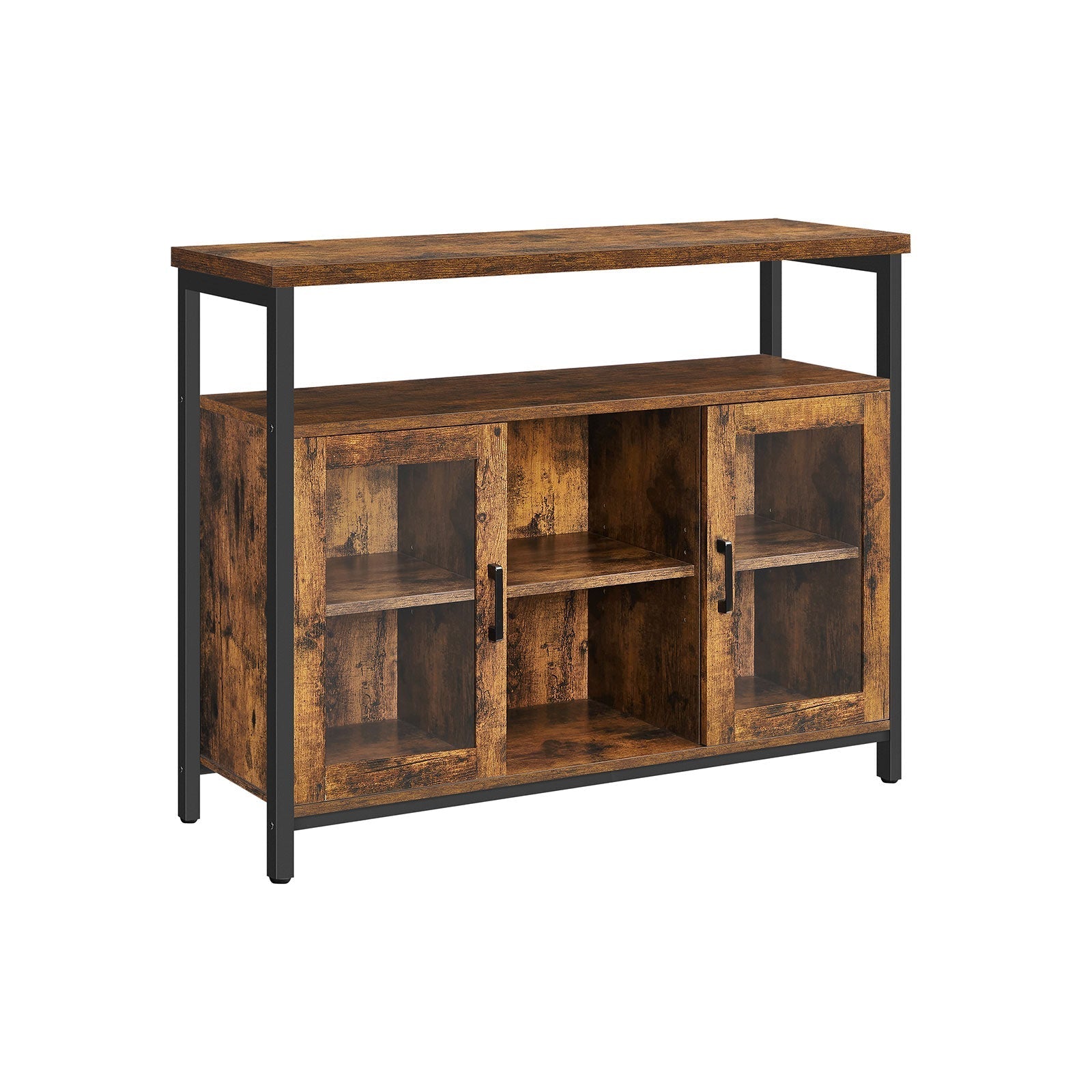 Sideboard - Wood - Rustic Brown and Black - Ideal Dimensions