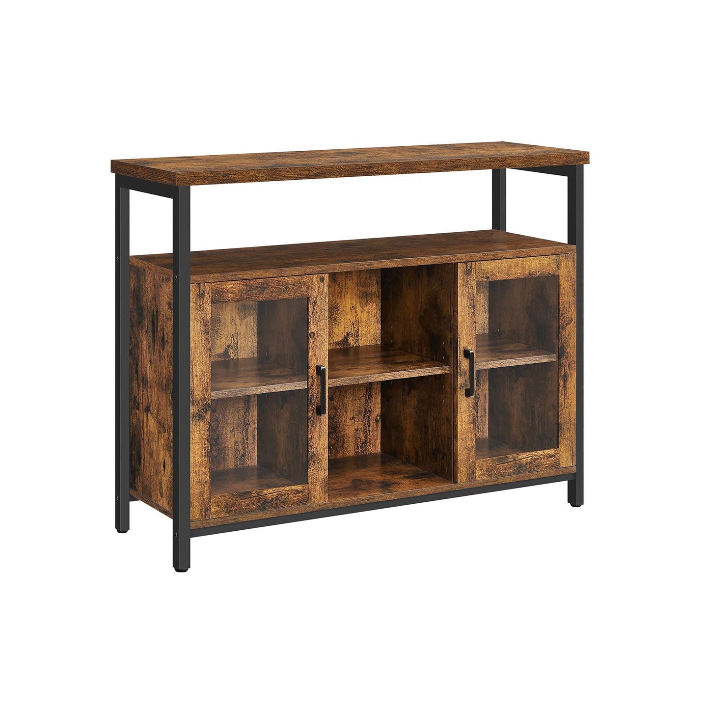 Sideboard - Wood - Rustic Brown and Black - Ideal Dimensions