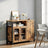 Sideboard - 3-Door Storage Cabinet - Wood - Rustic Brown and Black
