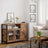 Storage Sideboard - Wood - Rustic Brown and Black