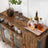 Storage Sideboard - Wood - Rustic Brown and Black