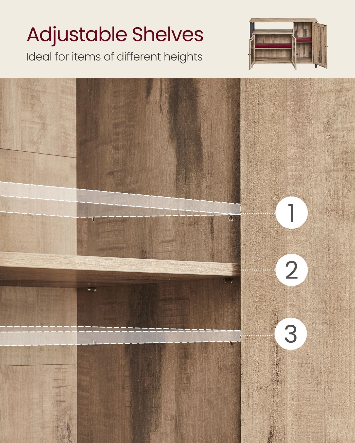 Sideboard - Wood - Rustic Brown and Black