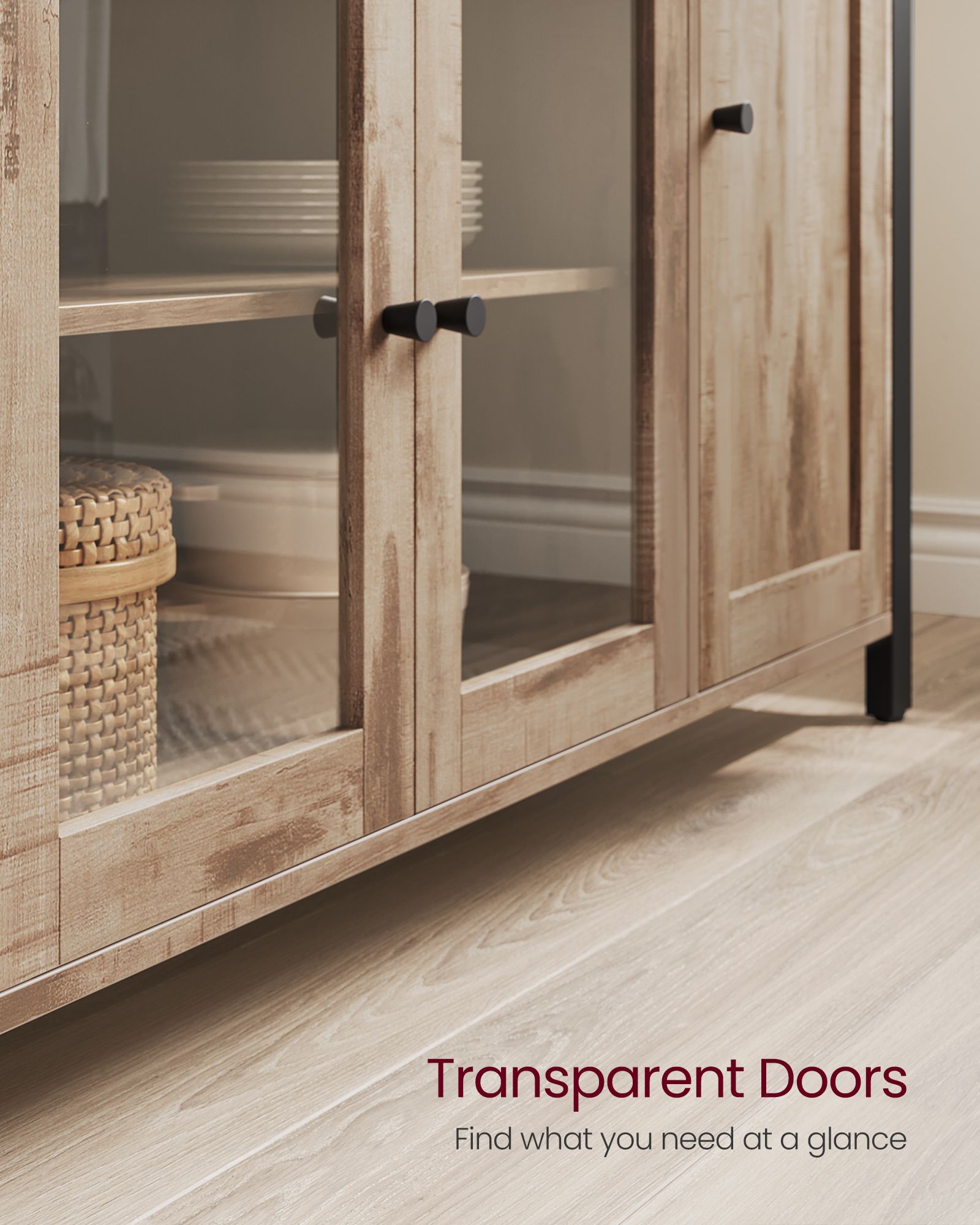 Sideboard - Wood - Rustic Brown and Black
