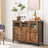 Sideboard - Glass - Rustic Brown and Black