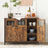 Sideboard - Glass - Rustic Brown and Black