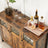 Sideboard - Glass - Rustic Brown and Black