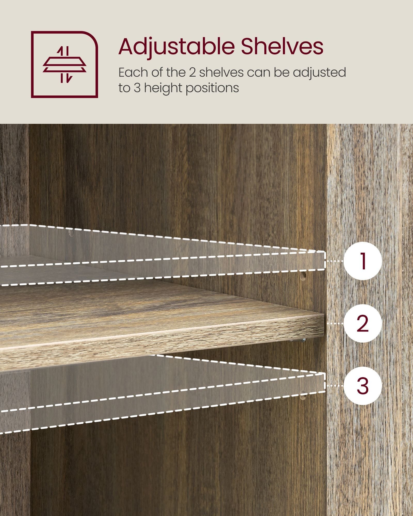 Sideboard - Steel - Rustic Brown - Compact Dimensions