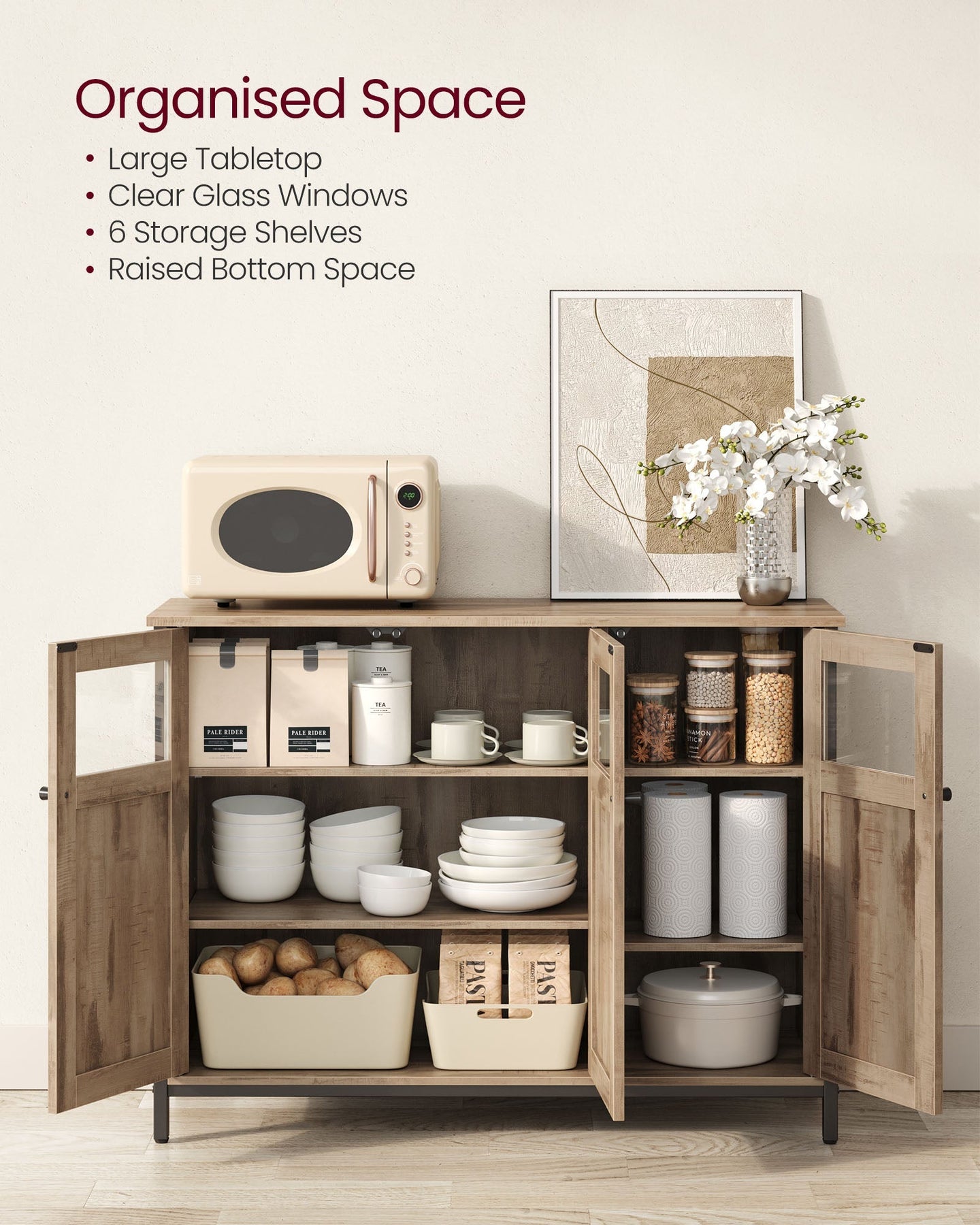 Sideboard - Steel - Rustic Brown and Black