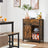 Industrial Storage Sideboard - Wood - Rustic Brown and Black - Freestanding with Sliding Barn Door and Drawer