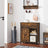Industrial Storage Sideboard - Wood - Rustic Brown and Black - Freestanding with Sliding Barn Door and Drawer