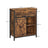 Industrial Storage Sideboard - Wood - Rustic Brown and Black - Freestanding with Sliding Barn Door and Drawer