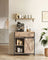Freestanding Storage Cabinet - Wood - Rustic Brown and Black - Sliding Barn Door and Drawer