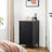 Storage Cabinet - Steel Frame - Rustic Brown and Black - Adjustable Shelf