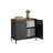 Double-Door Floor Cabinet - Steel Frame - Rustic Brown and Black - Safety First