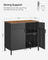 Double-Door Floor Cabinet - Steel Frame - Rustic Brown and Black - Safety First